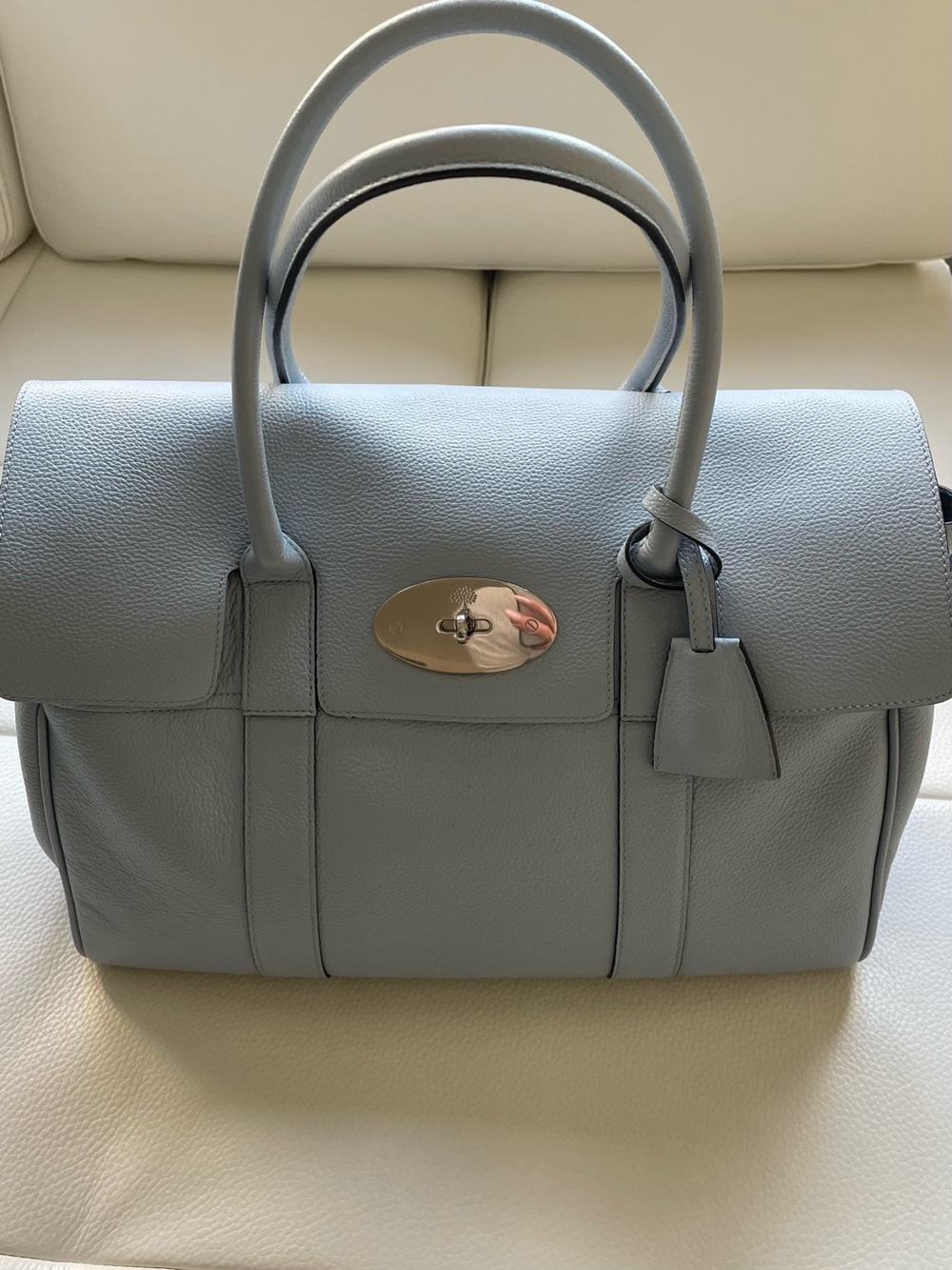 Mulberry Bayswater Light Blue Leather Style Satchel - Picture 3 of 8